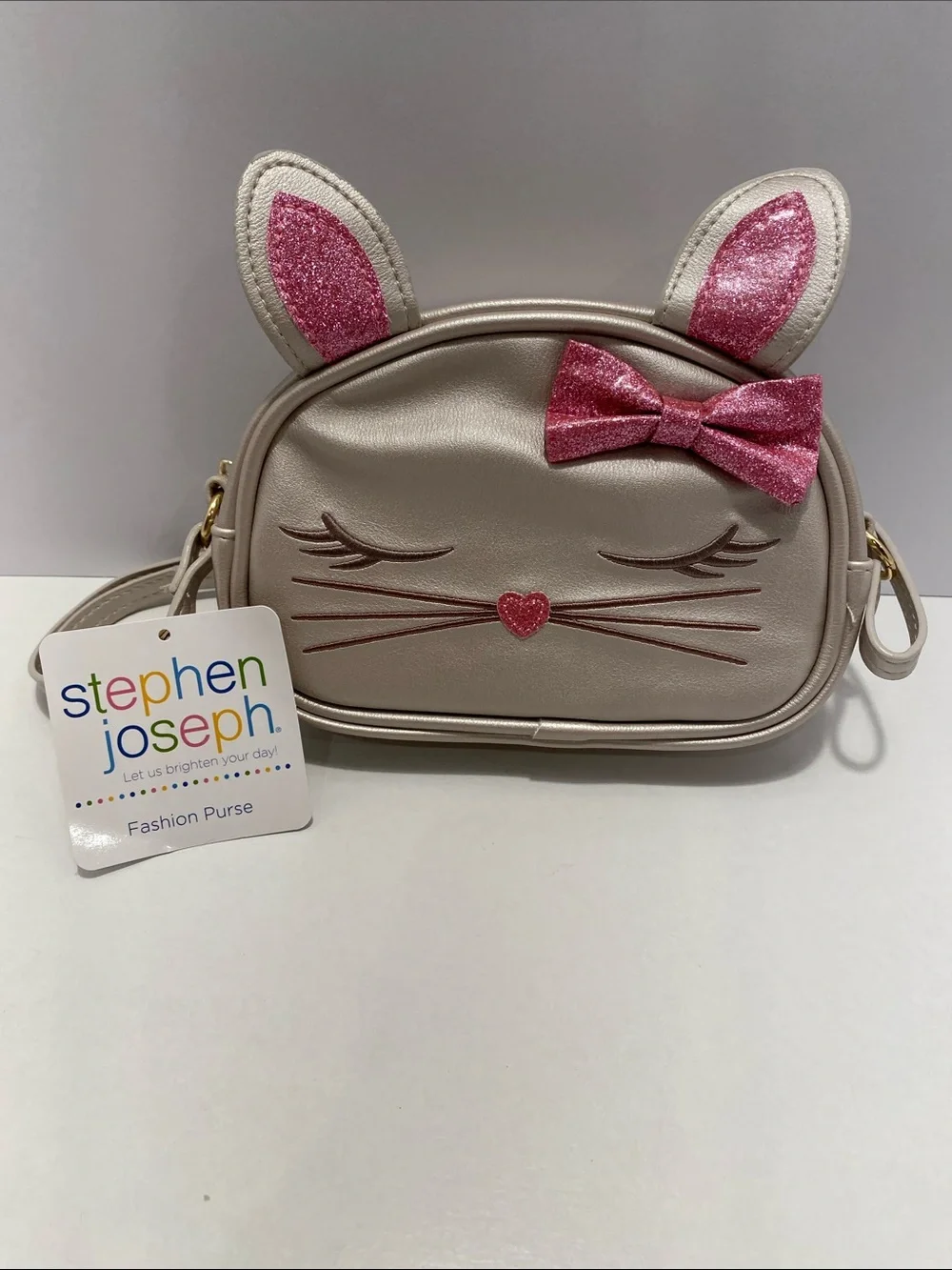 Kids Cute Bunny Purse in Pink Glitter NWT. Stephen Joseph
